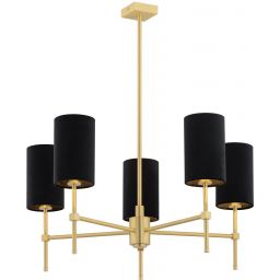 Argon Abruzzo lampa podsufitowa 5x7 W czarna-mosiądz 2135