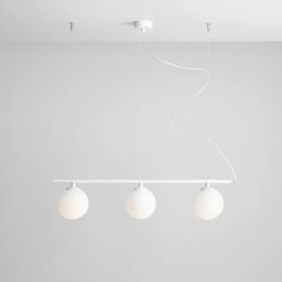 Aldex Beryl Glass lampa wisząca 3x10 W biała 1006E
