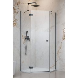 Radaway Essenza 8 Brushed GunMetal PTJ drzwi prysznicowe 59,7 cm uchylne gunmetal szczotkowany/szkło przezroczyste 10490000-92-01L