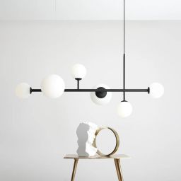 Aldex Dione 6 lampa wisząca 4x10W+2x15W czarna/biała 1092K1