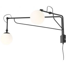 Aldex Soho Glass kinkiet 2x10 W czarny 1105D1