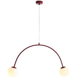 Aldex Una lampa wisząca 2x10 W czerwona 1116H15
