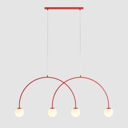 Aldex Una lampa wisząca 4x10 W czerwona 1116L19_L