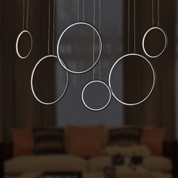 Altavola Design Ledowe Okręgi lampa wisząca 130W czarna LA076/P_180_in_3k_black