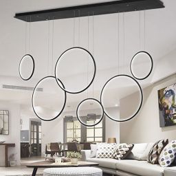 Altavola Design Ledowe Okręgi lampa wisząca 130W czarna LA076/P_180_in_4k_black