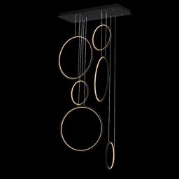 Altavola Design Ledowe Okręgi lampa wisząca 6x130 W czarna LA076/P_90_in_3k_black
