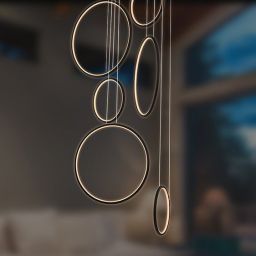 Altavola Design Ledowe Okręgi lampa wisząca 130W czarna LA076/P_90_in_4k_black