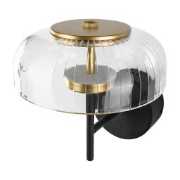 Altavola Design Vitrum kinkiet 1x7,2W czarny mat/satynowe złoto/przezroczysty LA104/W