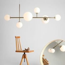 Aldex Dione 6 lampa wisząca 4x40W+2x60W złota/biała 1092K30
