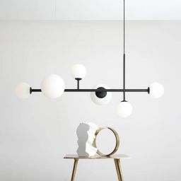 Aldex Dione 6 lampa wisząca 4x10W+2x15W czarna/biała 1092K1