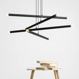 Aldex Tubo 8 lampa wisząca 8x40W czarna 1072P1