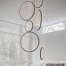 Altavola Design Ledowe Okręgi lampa wisząca ściemnialna 130W czarna LA076/P_90_in_3k_black_dimm