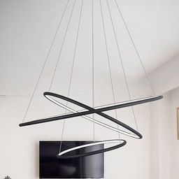 Altavola Design Ledowe Okręgi lampa wisząca ściemnialna 130 W czarna LA075/P_100_in_3k_black_dimm