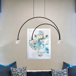 Altavola Design Tiffany lampa wisząca 3x3W LED czarny mat/złoty satynowy LA059/CL1_black