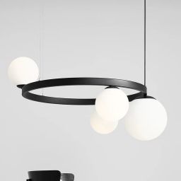 Aldex Garda lampa wisząca 3x10+1x15W czarny/szkło białe 1099L1_R