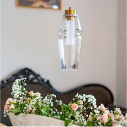 Altavola Design Opal lampa wisząca 1x6 W przezroczysta-złota LA025/P_clear