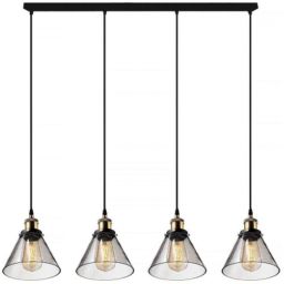 Altavola Design New York Loft lampa wisząca 4x40 W mosiądz-przydymiona LA034/CL4_smoky