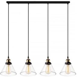 Altavola Design New York Loft lampa wisząca 4x40 W mosiądz-przezroczysta LA034/CL4
