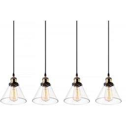 Altavola Design New York Loft lampa wisząca 4x40 W mosiądz-przezroczysta LA034/CL4