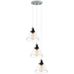 Altavola Design New York Loft lampa wisząca 3x40 W chrom-przezroczysta LA034/CO3_chrom