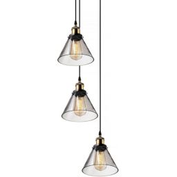 Altavola Design New York Loft lampa wisząca 3x40 W mosiądz-przydymiona LA034/CO3_smoky