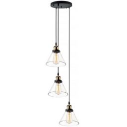 Altavola Design New York Loft lampa wisząca 3x40 W mosiądz-przezroczysta LA034/CO3