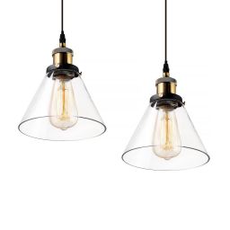 Altavola Design New York Loft lampa wisząca 2x40W mosiądz/transparent La034/p+p