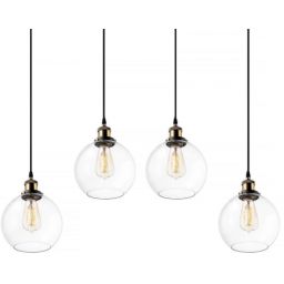 Altavola Design New York Loft lampa wisząca 4x40 W mosiądz-przezroczysta LA035/CL4