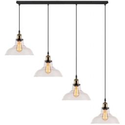 Altavola Design New York Loft lampa wisząca 4x40 W mosiądz-przezroczysta LA040/CL4_clear