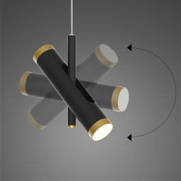 Altavola Design Lunette lampa wisząca 6x3W czarny mat/złoty LA062/P3_black