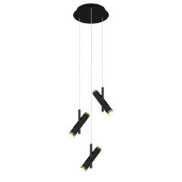 Altavola Design Lunette lampa wisząca 6x3W czarny mat/złoty LA062/P3_black