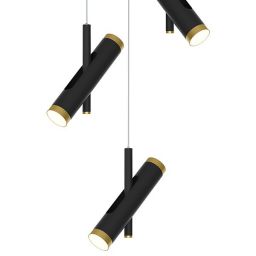 Altavola Design Lunette lampa wisząca 6x3W czarny mat/złoty LA062/P3_black