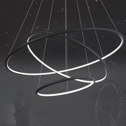 Altavola Design Ledowe Okręgi lampa wisząca 3x130 W czarna LA075/P_100_in_3k_black