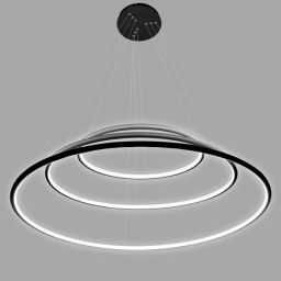 Altavola Design Ledowe Okręgi lampa wisząca 99W czarna LA075/P_80_in_4k_black