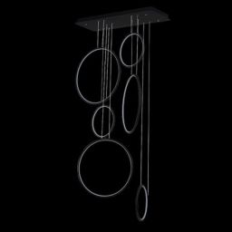 Altavola Design Ledowe Okręgi lampa wisząca ściemnialna 130W czarna LA076/P_90_in_3k_black_dimm