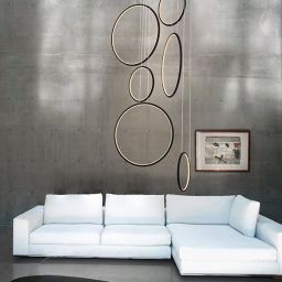 Altavola Design Ledowe Okręgi lampa wisząca ściemnialna 130W czarna LA076/P_90_in_3k_black_dimm