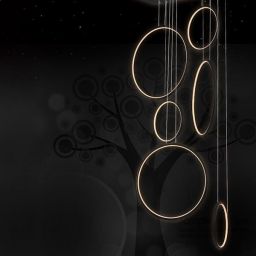 Altavola Design Ledowe Okręgi lampa wisząca ściemnialna 130W czarna LA076/P_90_in_3k_black_dimm