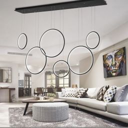 Altavola Design Ledowe Okręgi lampa wisząca 130W czarna LA076/P_180_in_3k_black