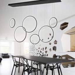 Altavola Design Ledowe Okręgi lampa wisząca 130W czarna LA076/P_180_in_3k_black