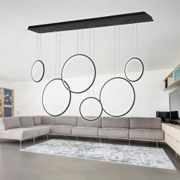 Altavola Design Ledowe Okręgi lampa wisząca 130W czarna LA076/P_180_in_4k_black