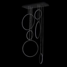 Altavola Design Ledowe Okręgi lampa wisząca 6x130 W czarna LA076/P_90_in_3k_black