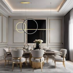 Altavola Design Linea lampa wisząca 3x57 W czarna-złota LA087/P2X_60_40_150_4k_gold_black