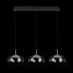 Altavola Design Vitrum lampa wisząca 3x7W LED czarny mat/satynowe złoto/przezroczysty LA104/CL3