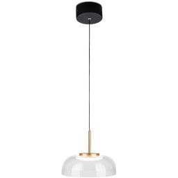 Altavola Design Vitrum lampa wisząca 1x7W LED czarny mat/satynowe złoto/przezroczysty LA104/P