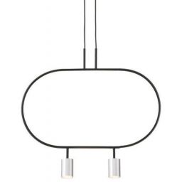 Altavola Design Luna lampa wisząca 2x3 W czarna-srebrna LPL337-SL