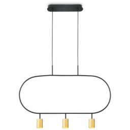 Altavola Design Luna lampa wisząca 3x3 W czarna-złota LPL338-GD