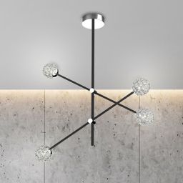 Apeti Paksos lampa wisząca 4x5 W czarna A0032-341
