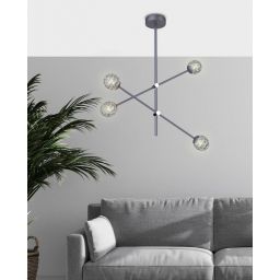 Apeti Paksos lampa wisząca 4x5 W grafitowa A0032-340