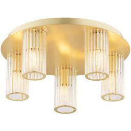 Argon Hampton lampa podsufitowa 5x7 W mosiądz 2178