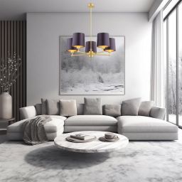 Argon Princeton lampa wisząca 5x15 W mosiądz 2188